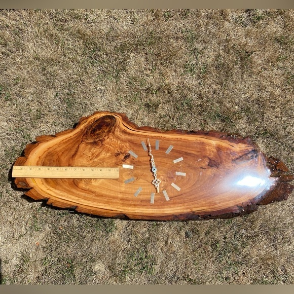 Beautiful Live Edge Vintage Burl Wood Style Wall Clock MCM Kenzle Germany - Picture 4 of 8
